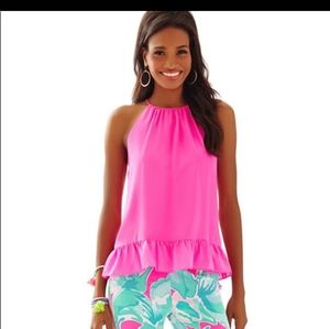 Lilly pulitzer pink halter top